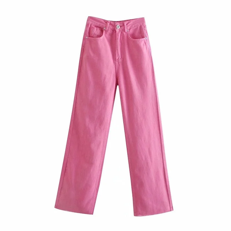 Toppies 2021 Woman Jeans High Waist Denim Pants Overlength Straight Trouser Female Streetwear Korean fashion pantalones de mujer
