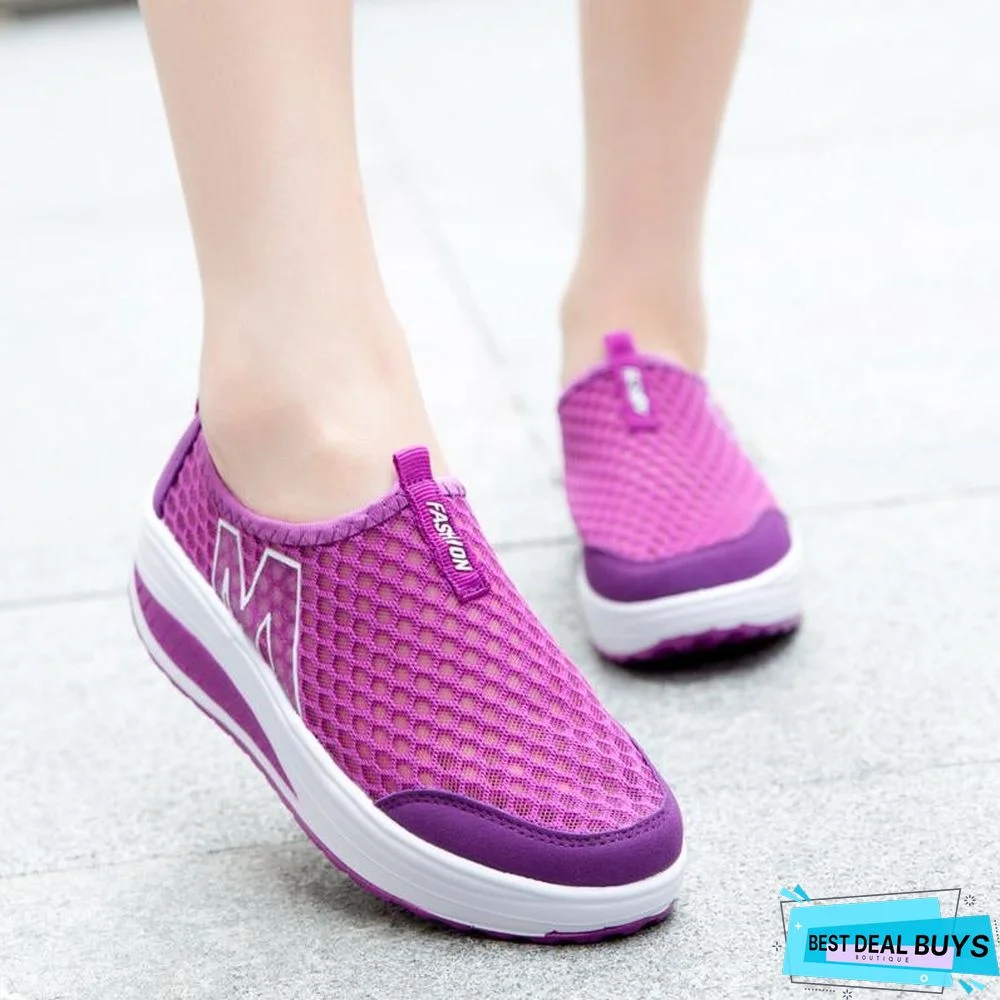 Women's Shoes Casual Breathable Sport Fashion Shoes Walking Flats Height Increasing Women Loafers