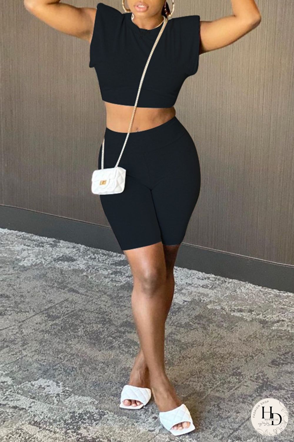 Army Green Fashion Casual Solid Basic O Neck Sleeveless Two Pieces