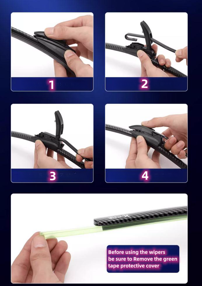 Carbon fiber pattern exclusive logo wiper(2PC)