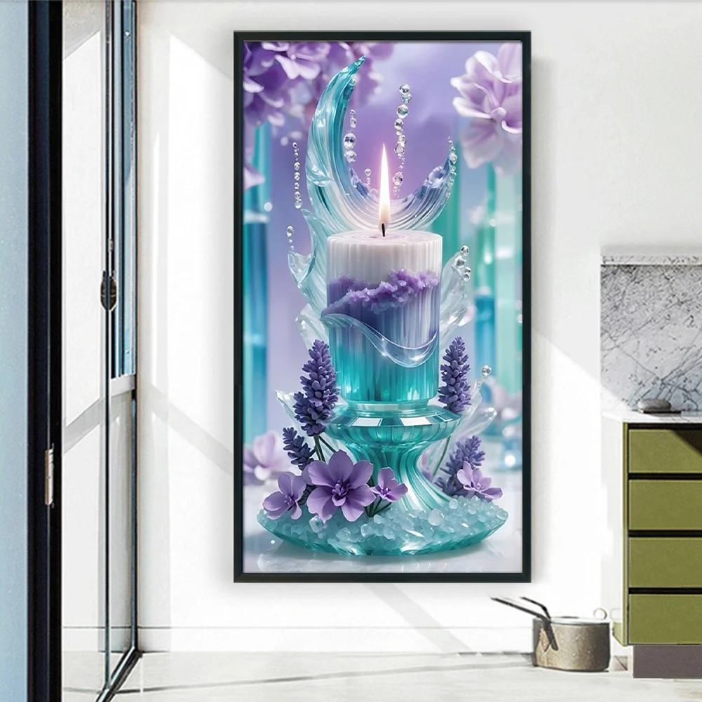 11CT Full Stamped Cross Stitch - Candle(Canvas|40*70CM)