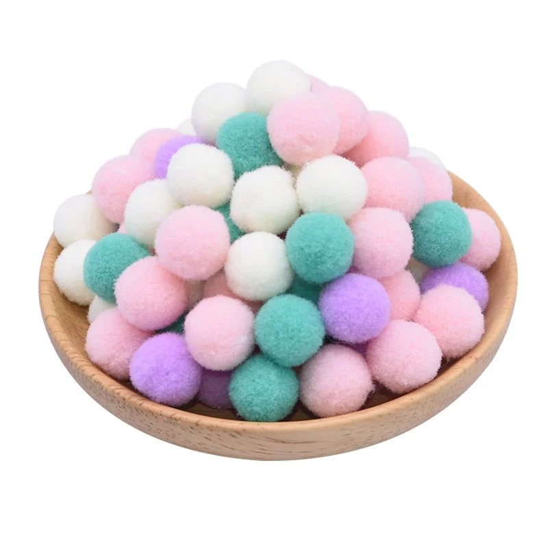 Plush Pompom 15mm 20mm 25mm Soft Pompones Fluffy Plush Balls Pom Poms Furball DIY Handmade Craft Material weeding home Decor