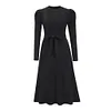 Solid Color Autumn Long Sleeve Knit Dress