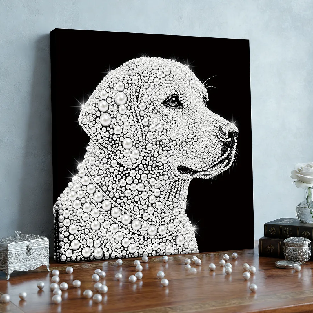 Golden Retriever - DIY Pearl Diamond Art Kit With Frame 25*25cm