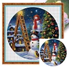 >SALE<Full Embroidery Eco-cotton Thread 11CT Printed Xmas Snowman Cross Stitch 40x40cm