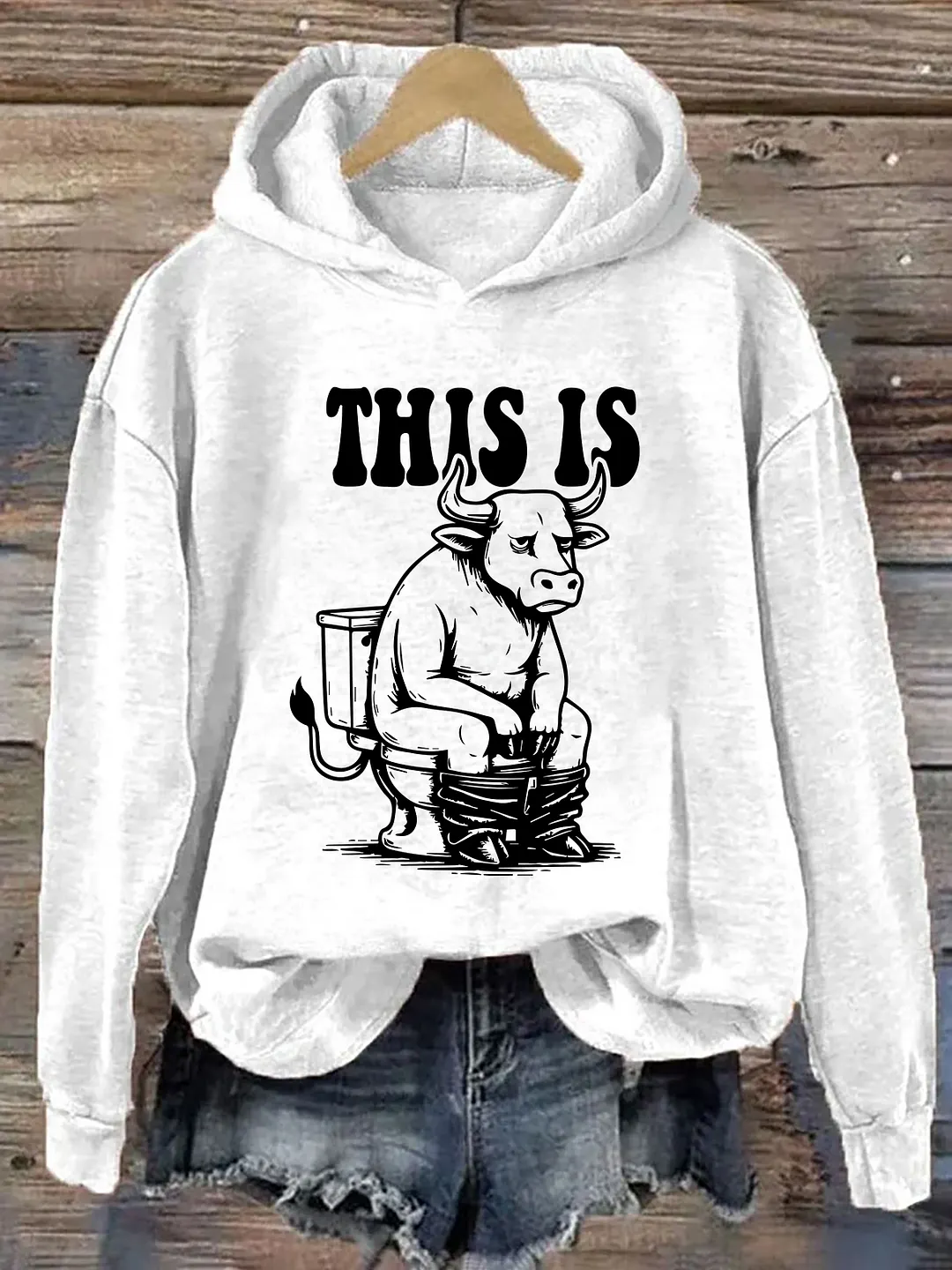 This Is Bull Is Sitting On A Toilet Hoodie