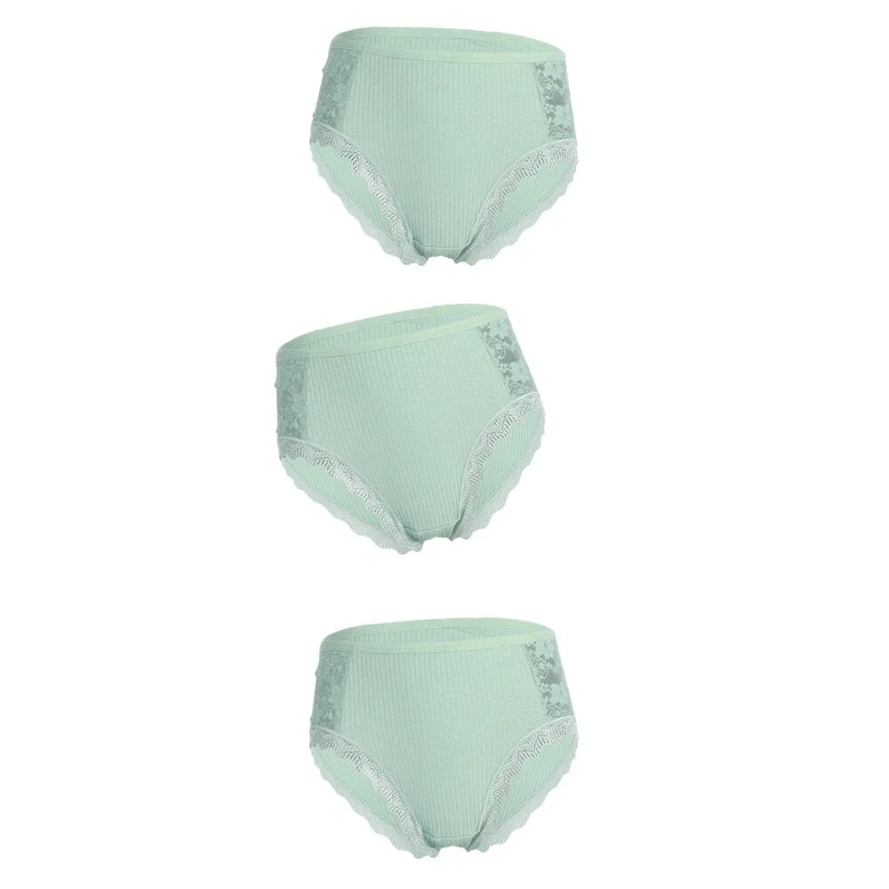 3PCS Hot Sale Cotton Panties Comfot Seamless High Waist Women's Panties Solid Lace Briefs Underwear Sexy Plus Size Underpants
