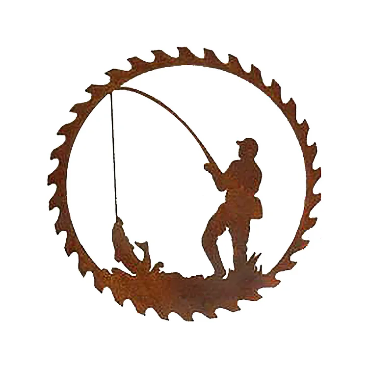 Father's Day Metal Art Fishing Wall Decor