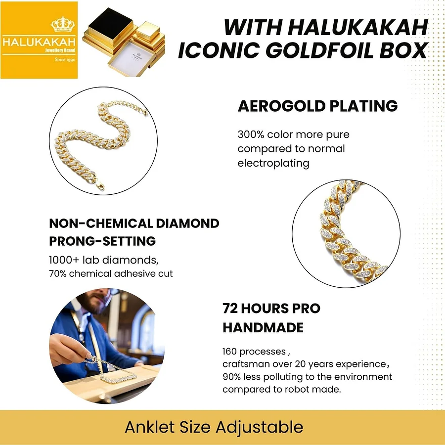 Halukakah Diamant Goldkette für Herren 18k Kenya