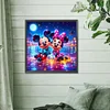 Silhouette De Mickey La Souris Complète Rond Diamant Peinture 30X30CM