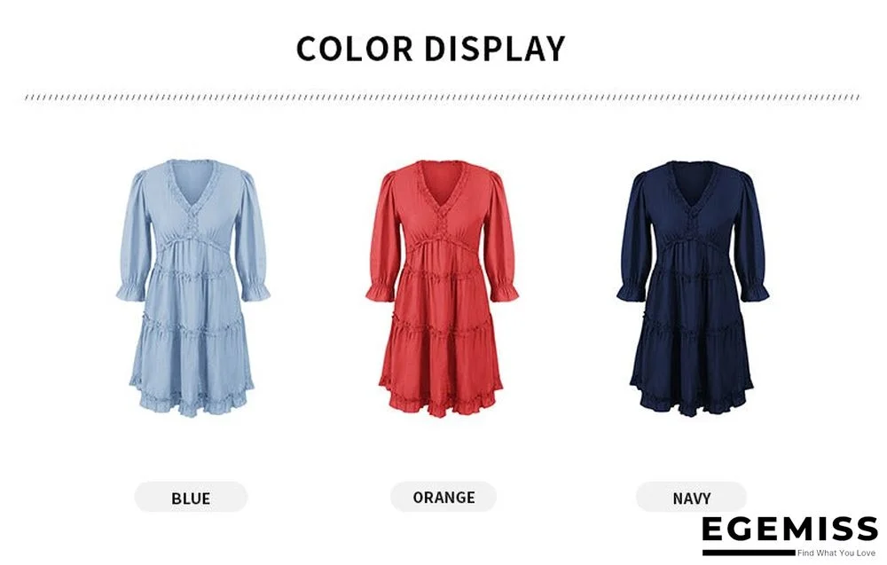 V-neck Sexy Dress Casual Holiday Style | EGEMISS