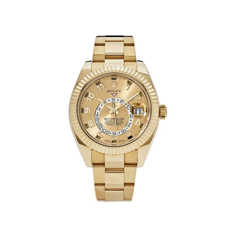 Rolex Sky-Dweller 326938 Yellow Gold Champagne Dial Arabic Numerals (2020)