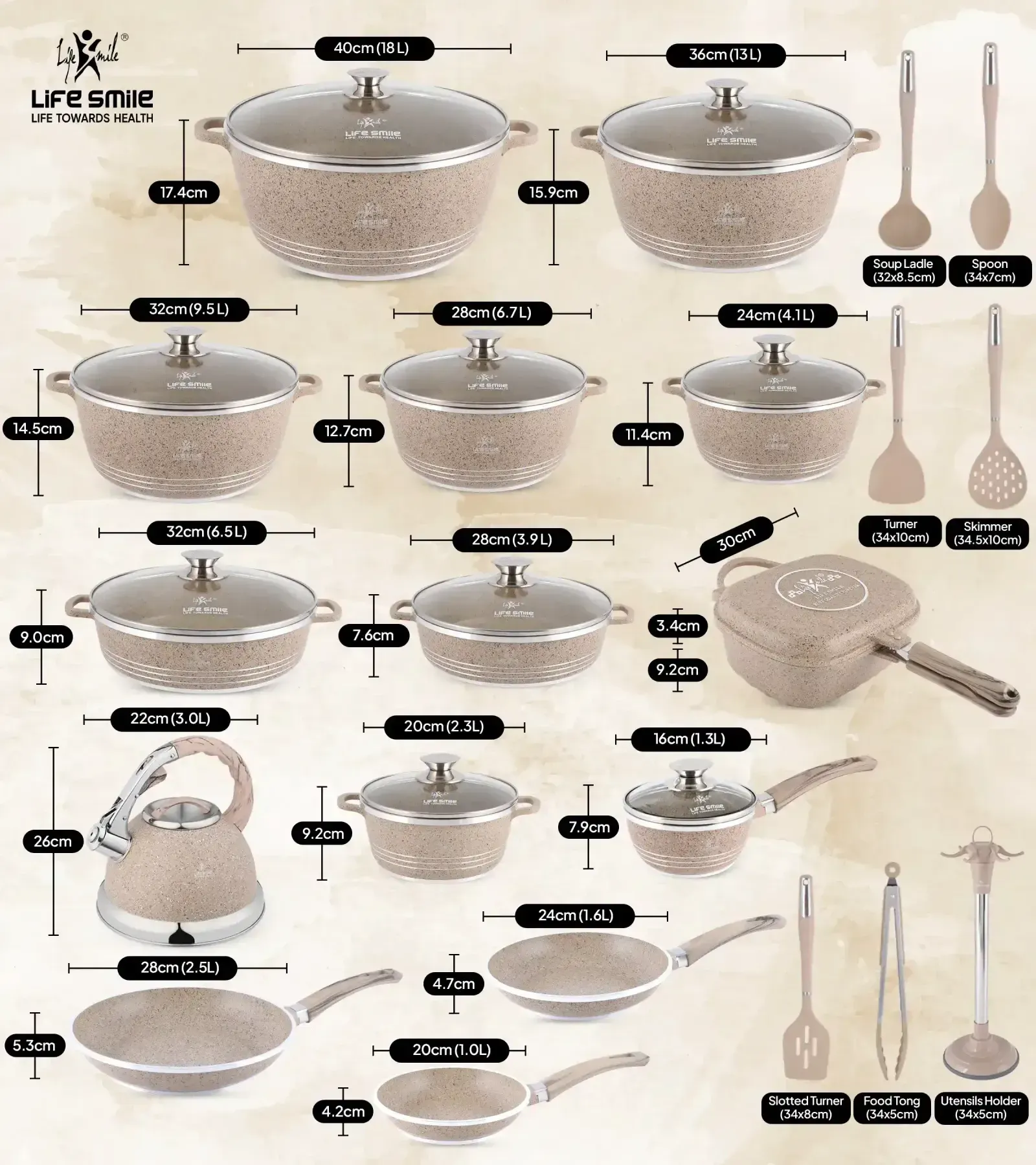 Juego de cocina premium de 31 piezas