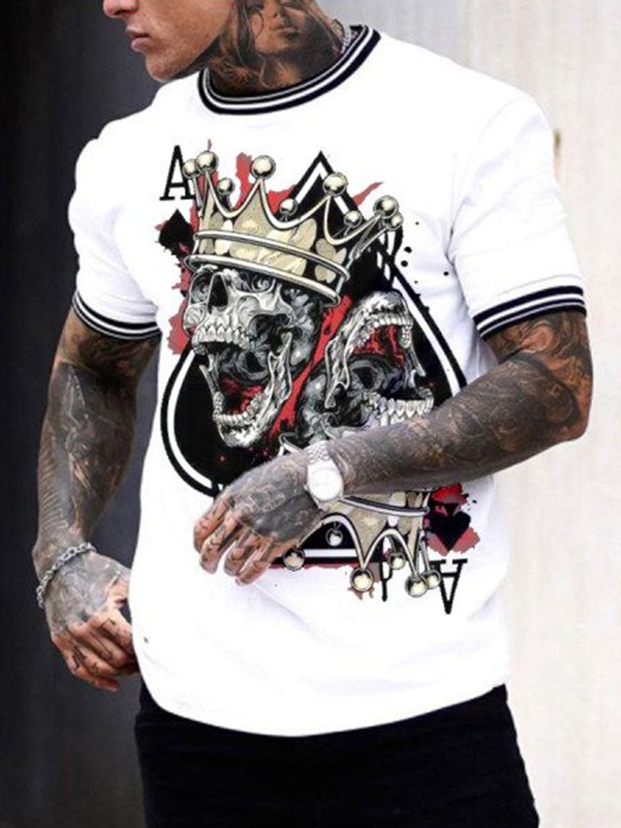 Men's Poker Skull Print
