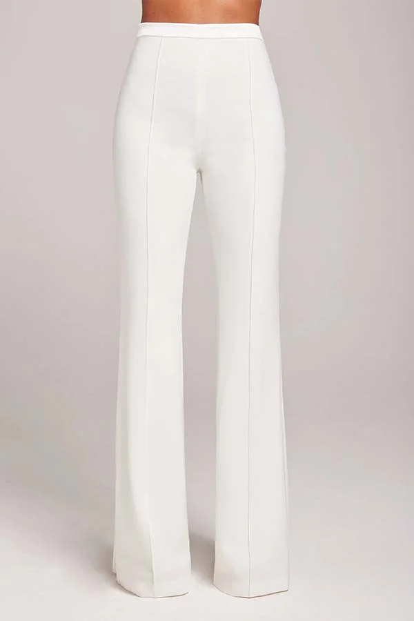 Women Power High Rise Side Zipper Flare Slim Fit Pants