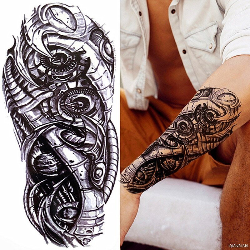 Wolf Tiger Manipulator Temporary Tattoo Sticker Waterproof Skull Flower Compass Eagle Deer Body Arm Sleeve Fake Totem Women Man