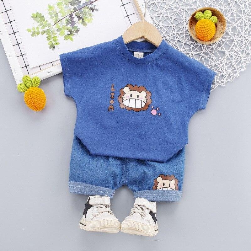 Baby Summer Clothes for 1 2 3 4 Years Boys Cartoon Outfits Cotton Soft Fashion Kids Print Set T-Shirt with Pants Costume