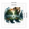 Watercolor Forest Bear-11CT Stamped Cross Stitch 50*50cm/19.69*19.69in