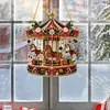 Xmas Carousel Diamond Painting Ornament DIY Pendant Kit 9.45x9.45in