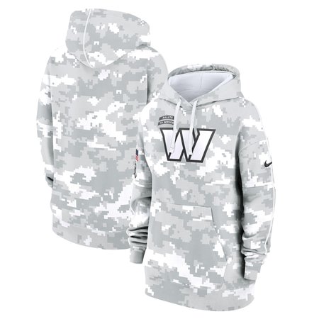 Women's Washington Commanders  Arctic Camo 2024 Salute To Service Club Fleece Pullover Hoodie