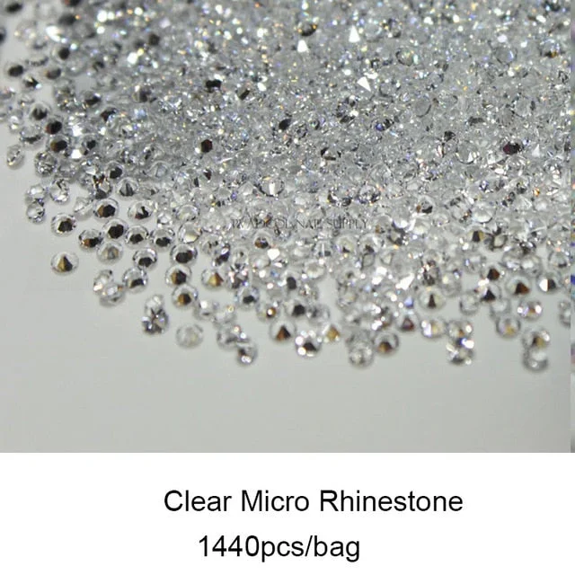 Pixie Nails Rhinestones Micro Tiny AB Chaton Crystal Glass 3D Caviar Beads Mini Nail Art Rhinestone Acrylic Manicure Decorations-Nail Inspo