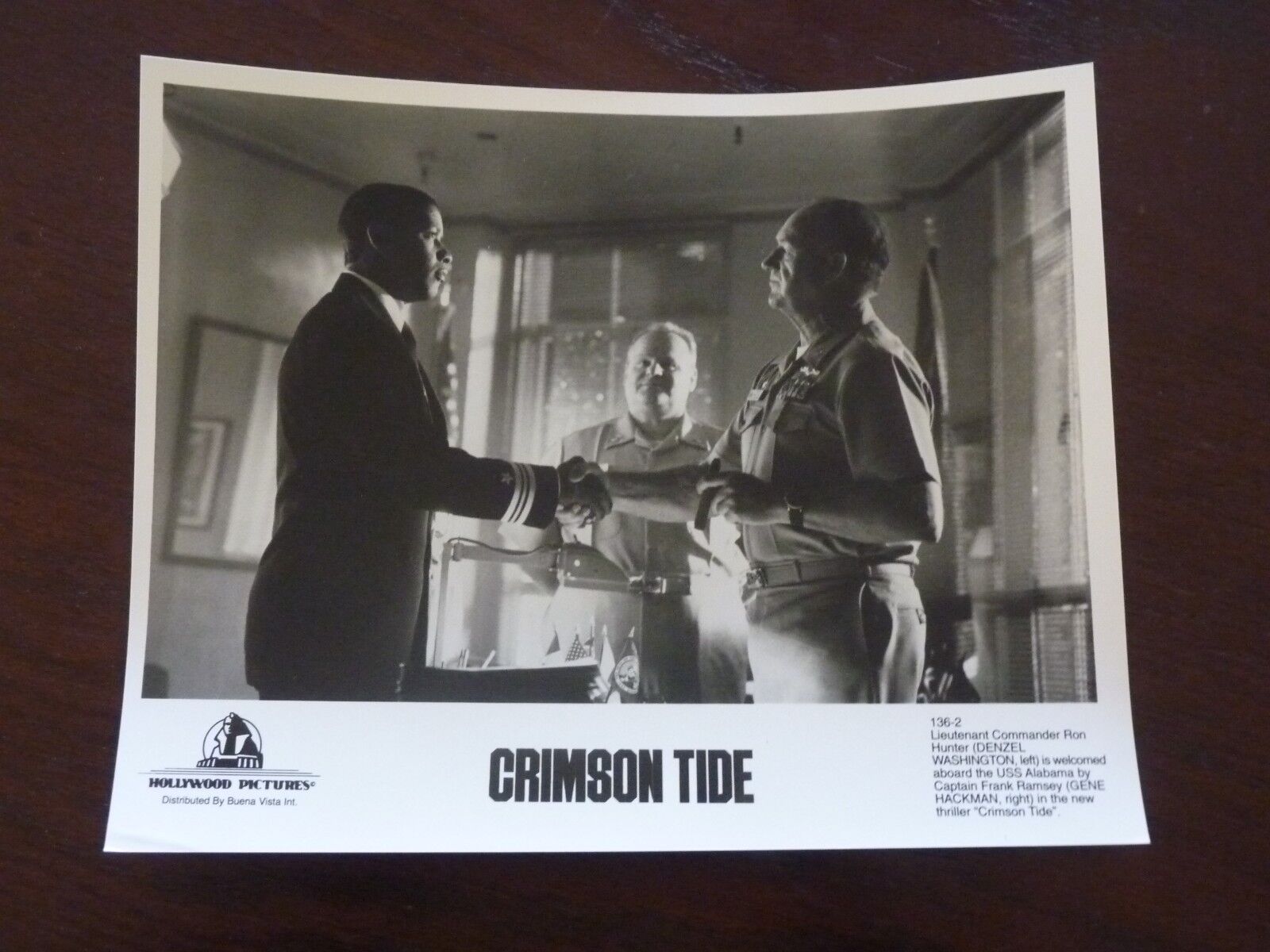 Crimson Tide Denzel Washington Gene Hackman 8x10 B&W Promo Photo Poster painting