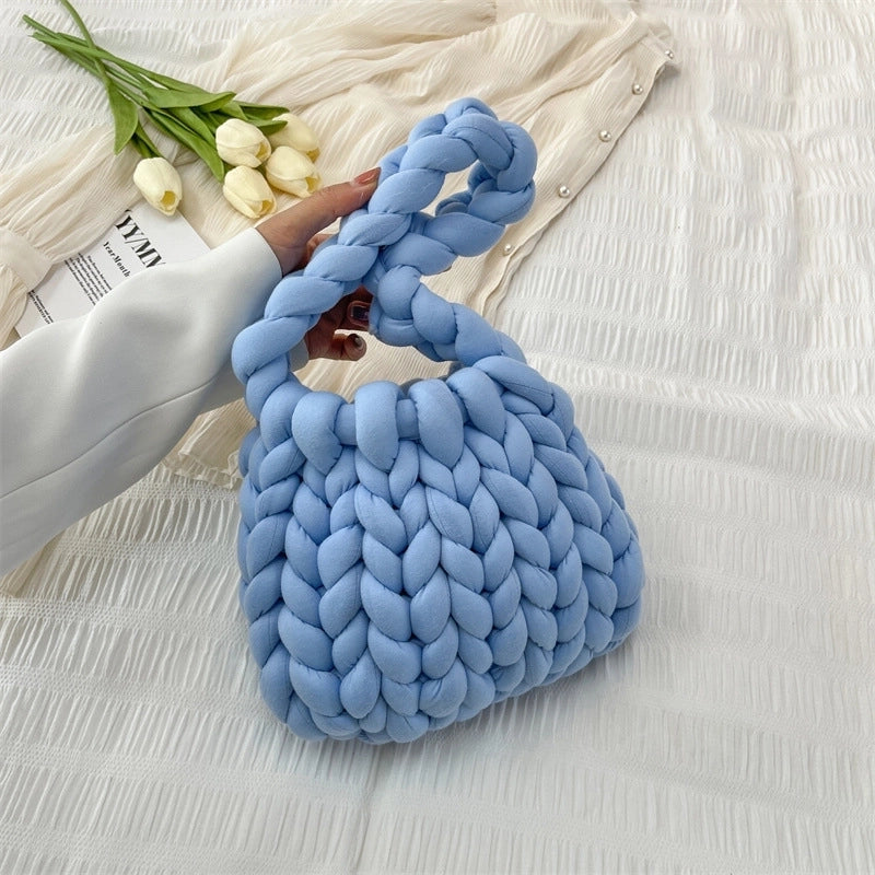 Women’s Large Cotton Solid Color Cute Basic Square Open Underarm Bag