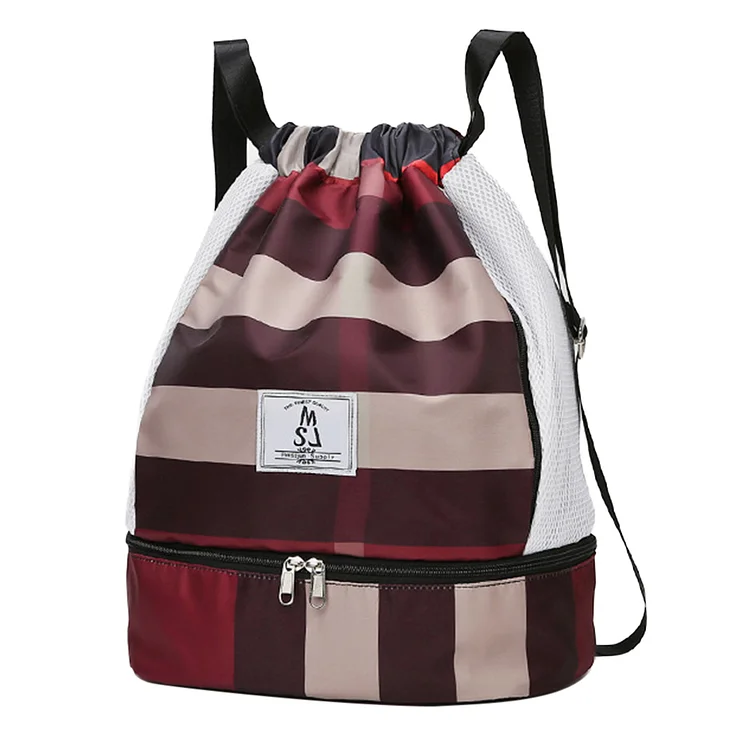 Oxford Fitness Bag Portable Splash-proof Sports Bag for Men Women (Wine Red)
