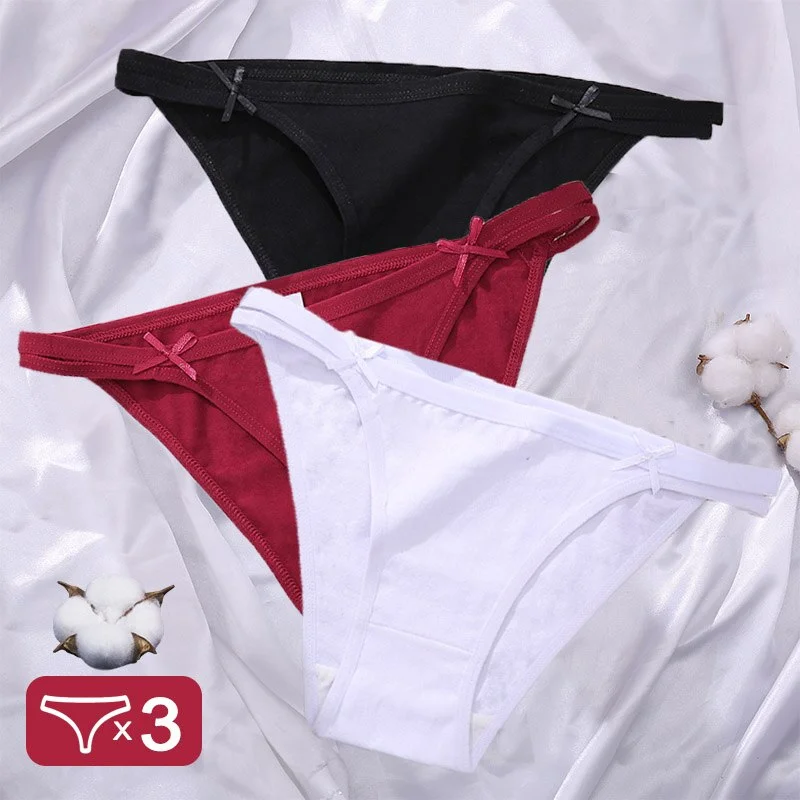 3PCS/Set Cotton Underwear Sexy Women's Lingerie Panties Female Underpants Sexy Briefs Low-Rise Intimates Pantys Cotton Panties