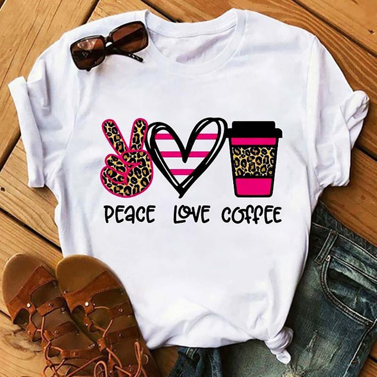 Plus Size Casual Cartoon Letter Graphic Print Basic White T-Shirts