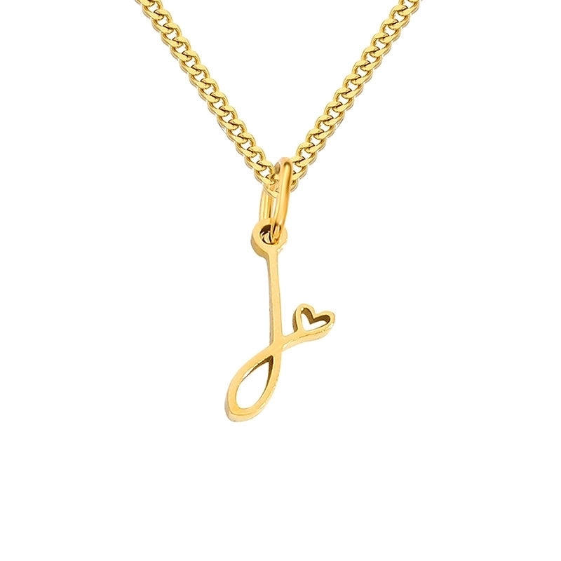 Stainless Steel Minimalist Plating Letter Solid Color Pendant Necklace