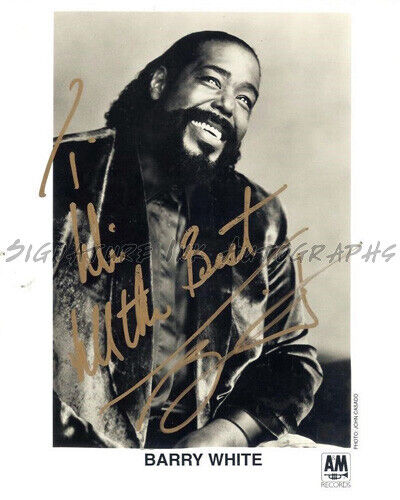 BARRY WHITE Signed 8x10 Autographed Photo Poster painting reprint