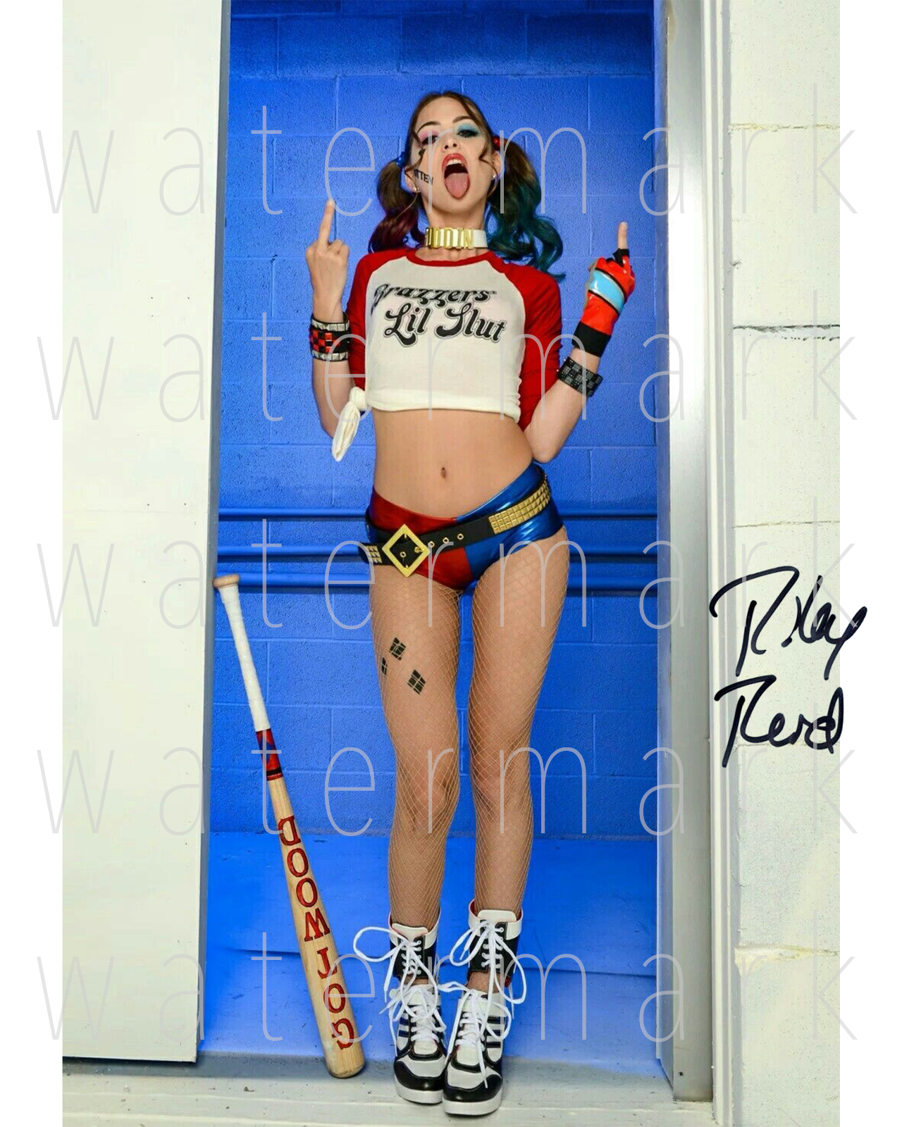 Riley Reid Harley Quinn signed sexy hot 8x10 print Photo Poster painting poster autograph RP