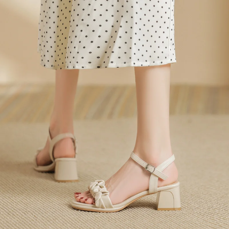 Uveng Uveng New 2023 Summer Thick Heel Sandals For Women To Wear A Soft Bottom With A Fairy Dress