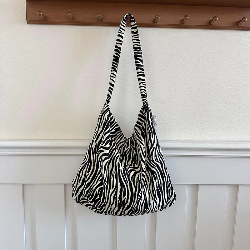 Niche Canvas Bag For Women 2024 New Summer Korean Style Design Sense High Quality Artistic Floral Canvas Bag