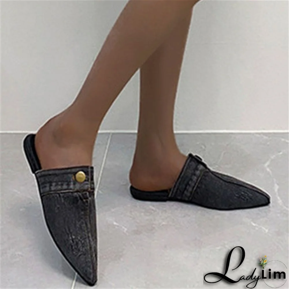 Deep Blue Fashion Casual Patchwork Pointed Comfortable Shoes