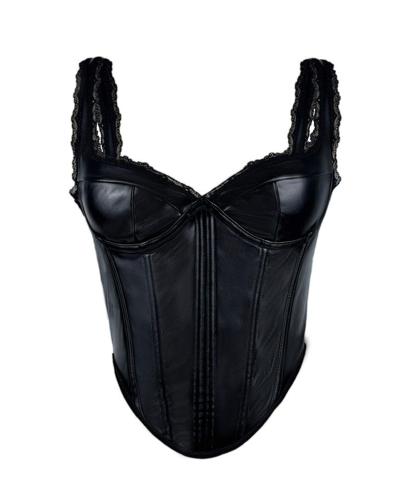 Leather Lace Camisole Corset