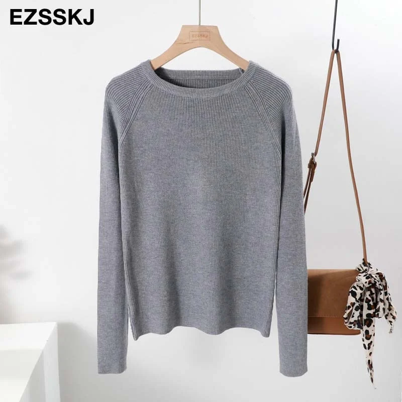 casual basic autumn winter thick Sweater Women long sleeve o-neck Soft Knit sweater Pullovers solid female  Jumper top