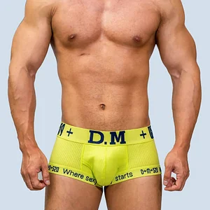 Letter Personality D.M Underwear Men's Fashion High Elastic Comfortable Pouch Cotton Boxer