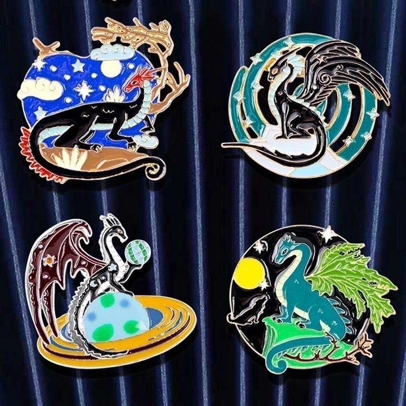 Cartoon Style Streetwear Cool Style Dragon Alloy Stamping Stoving Varnish Plating Unisex Brooches Collar Pin