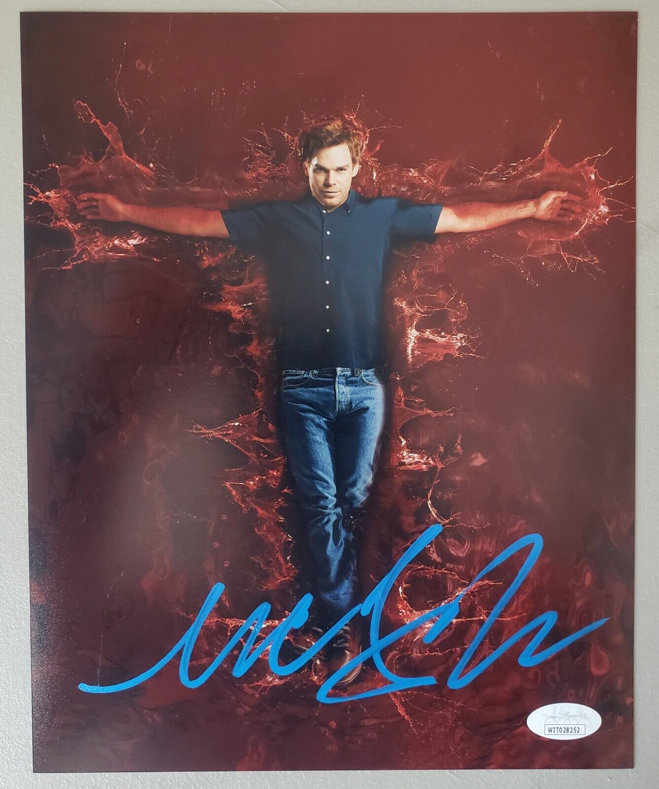 Michael C Hall Dexter signed 8x10 Autograph Photo Poster painting. Only JSA Witness signing ever