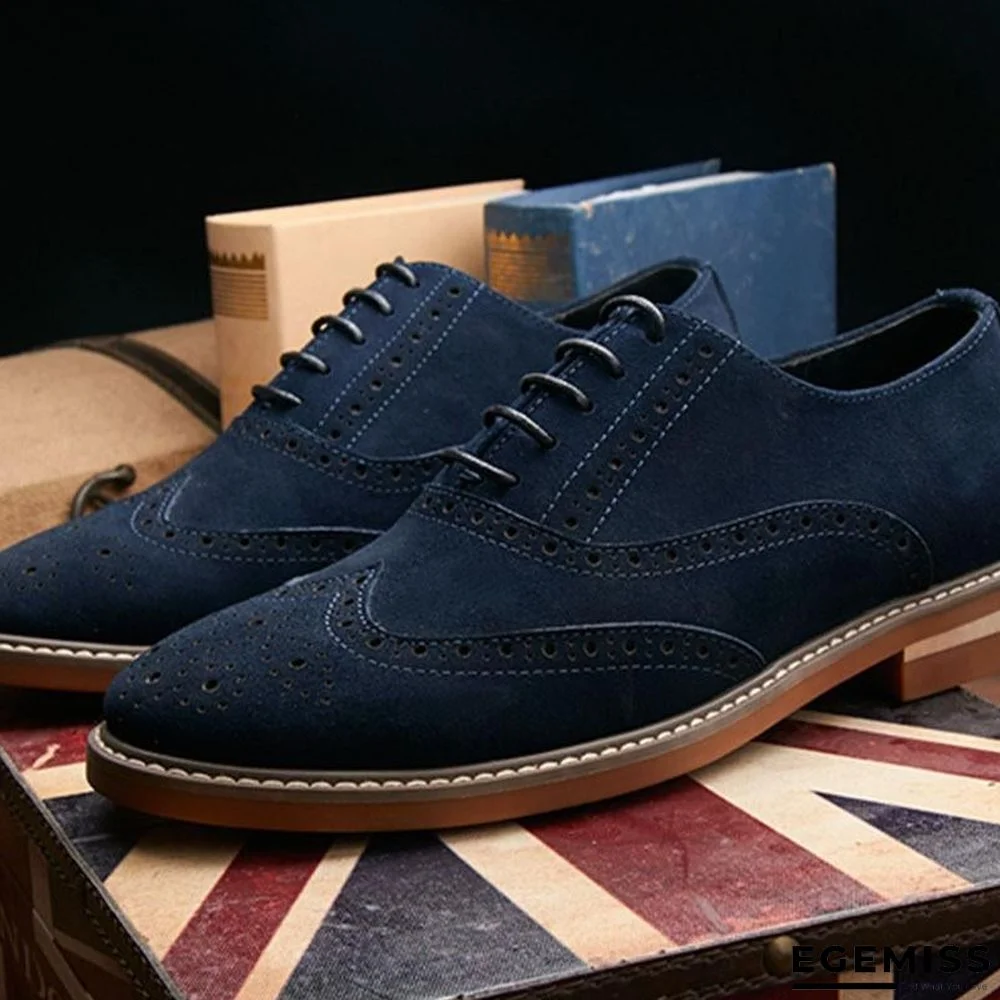 Men's Business Classic Suede Brogue Shoes | EGEMISS