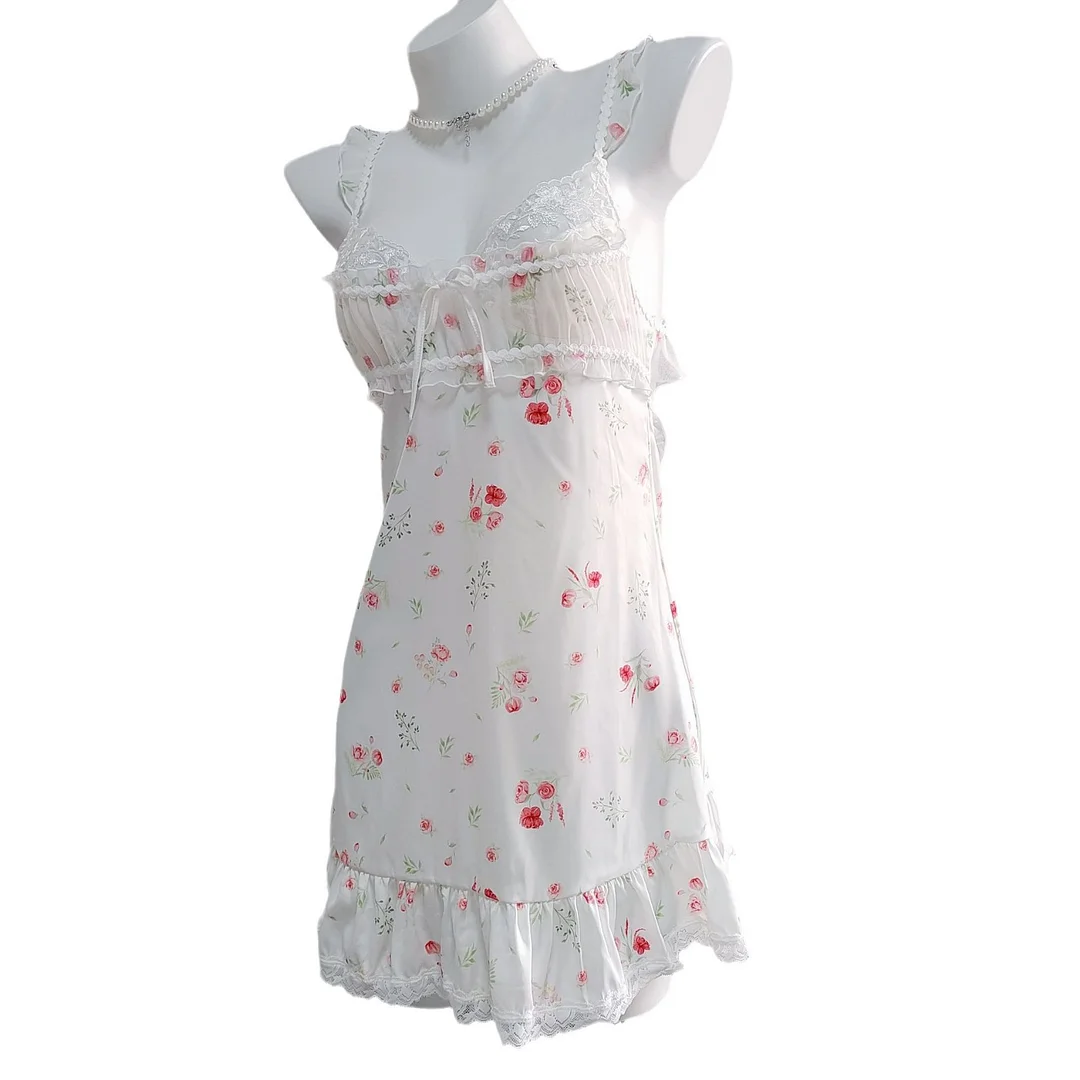 Churchf Churchf Pure Desire High-Grade Broken Ice Silk Ajasy Dress Girl 2025 Sweet Lace Slings With Thoracic Pad Home