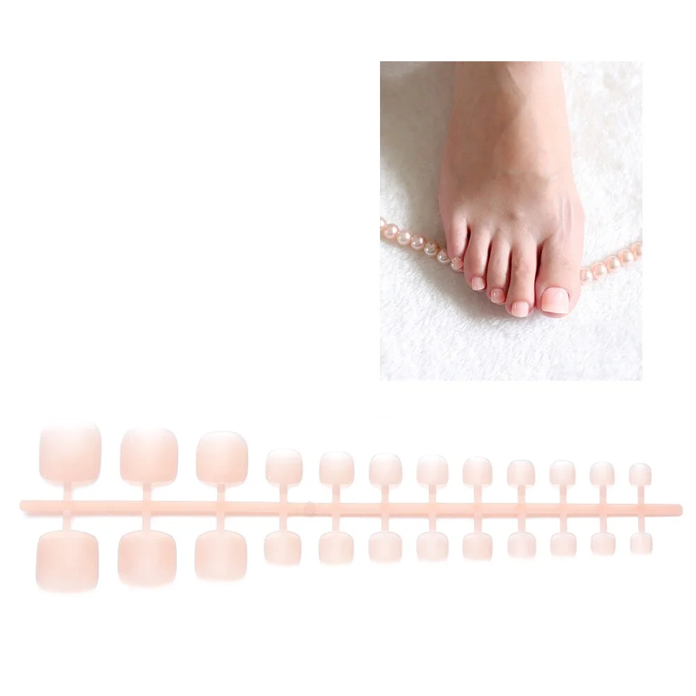 24Pc Soft Pure color oval Frosted Artificial Fake Nail Art Tip Fashion design full cover toe false nails Extension French style-Nail Inspo