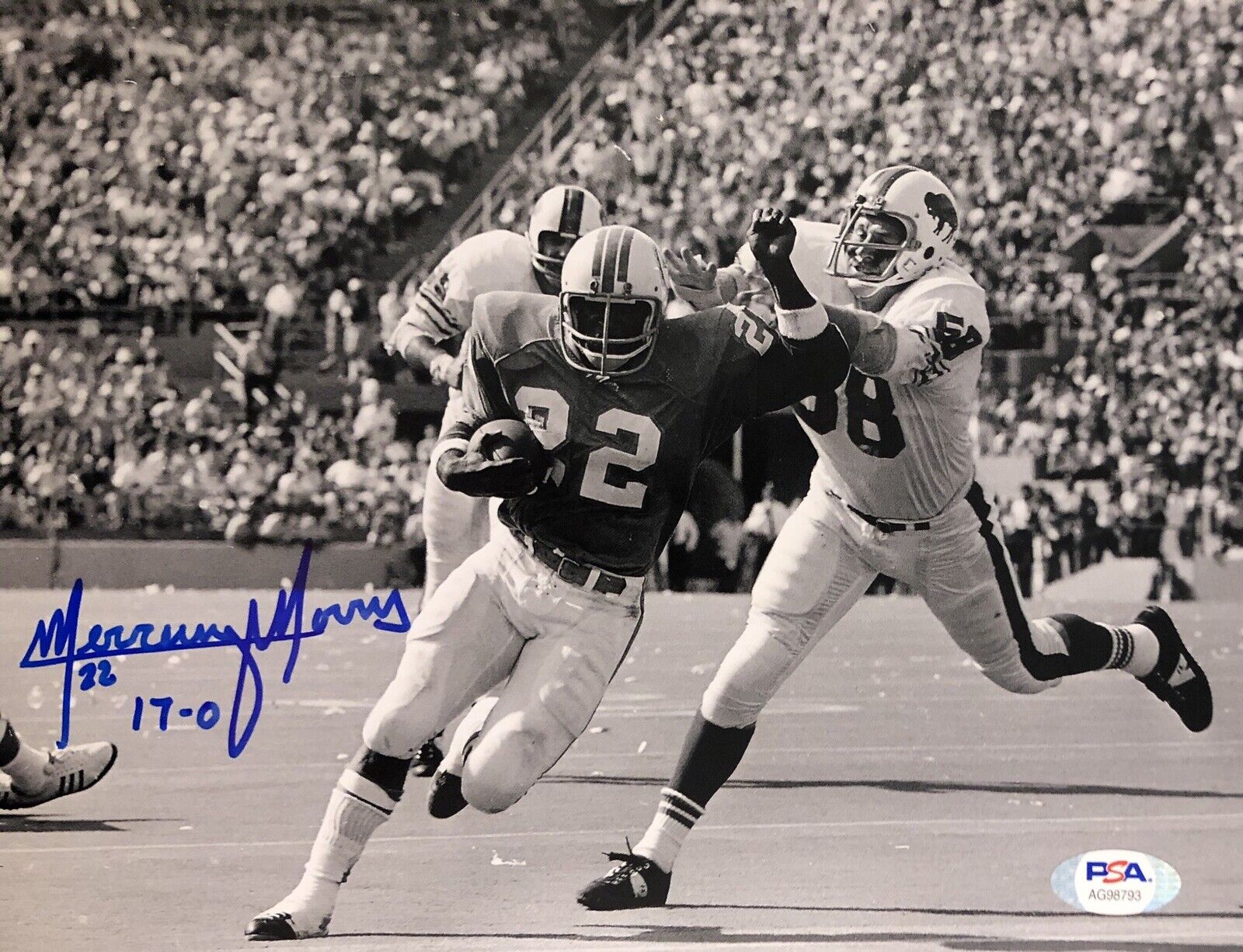 Mercury Morris Signed Autographed Miami Dolphins 17-0 8x10 Photo Poster painting Psa/Dna