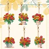 DIY Wooden Barrel Flowers-6Pcs Diamond Painting Keychain (Double-Sided)