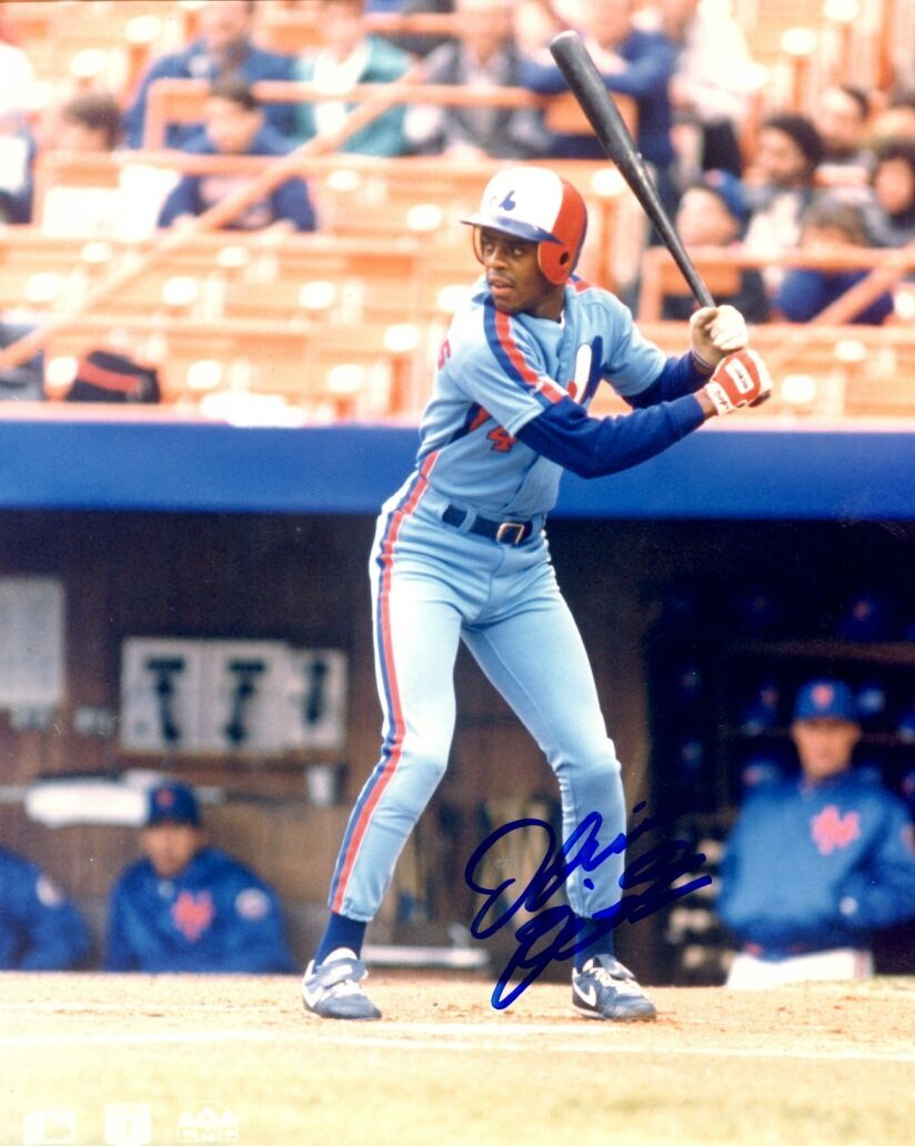 Autographed DELINO DESHIELDS Montreal Expos 8x10 Photo Poster painting - w/COA