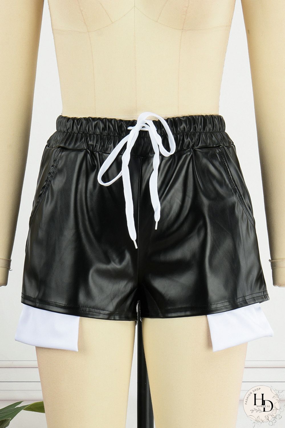 Yellow Sexy Solid Patchwork Regular High Waist Conventional Solid Color Shorts