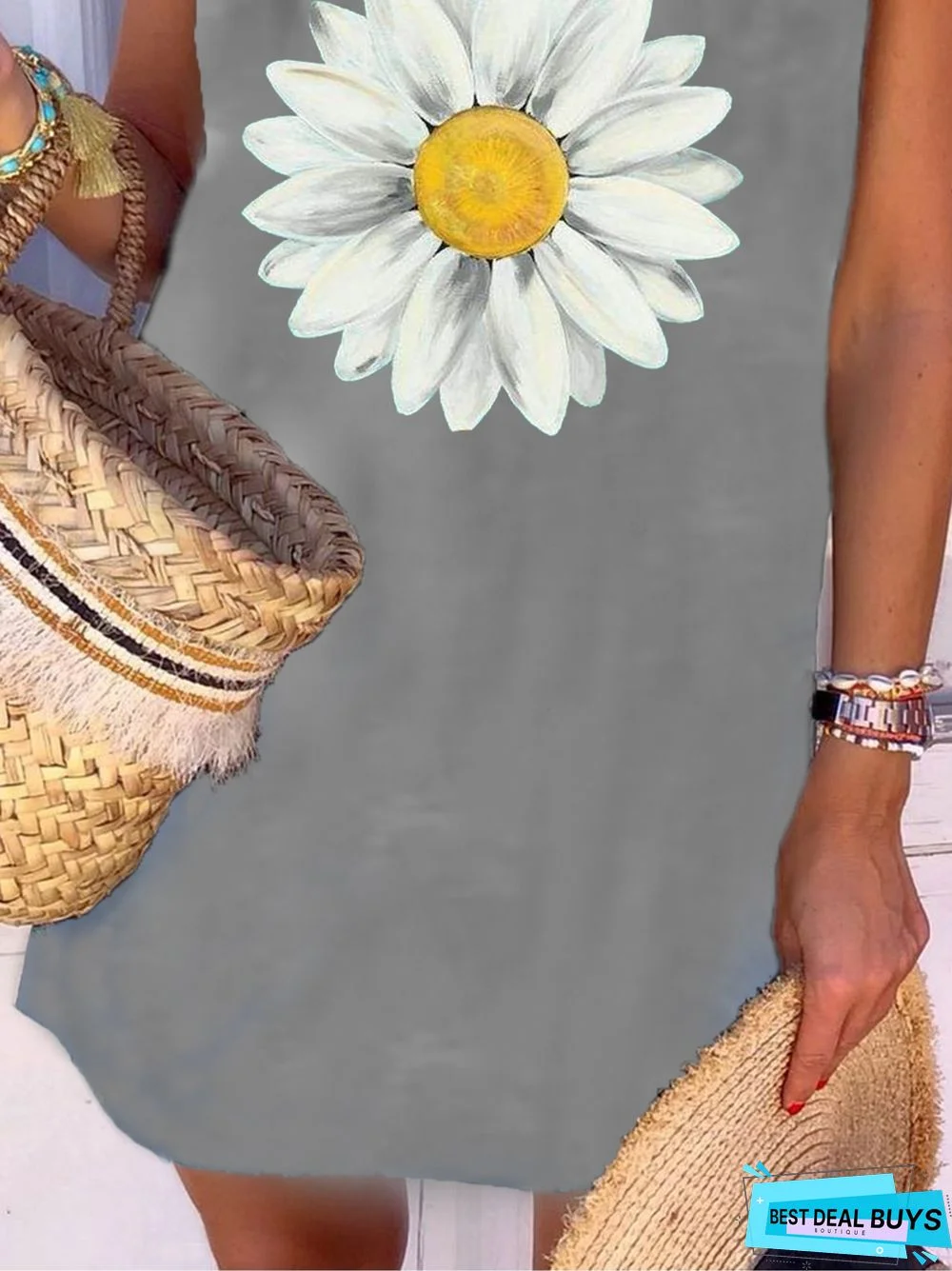 New Women Chic Vintage Boho Hippie Shift Short Sleeve Casual Weaving Tunic Dress