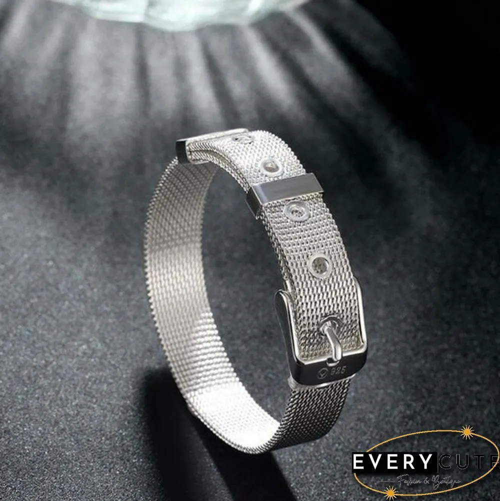Fashion Jewelry 925 Sterling Silver Bangle Bracelets for Women